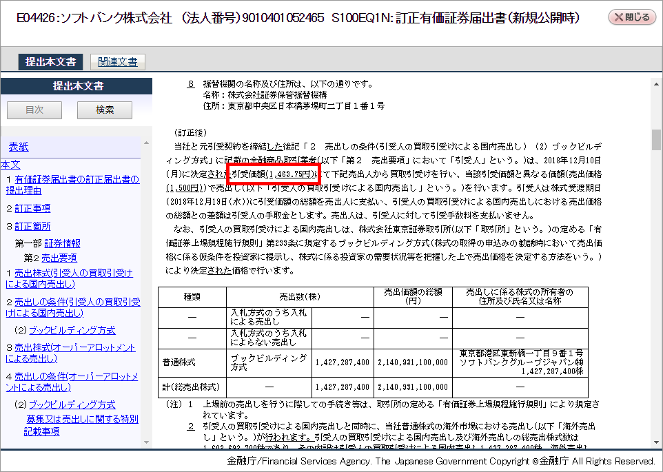 ソフトバンク目論見書