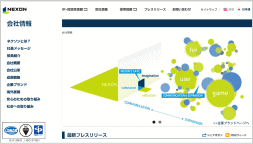 ネクソンのホームページ画像