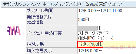 令和アカウンティング・ホールディングス当選画像