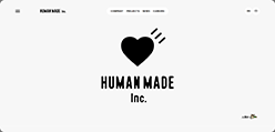 HUMAN MADEのホームページ画像